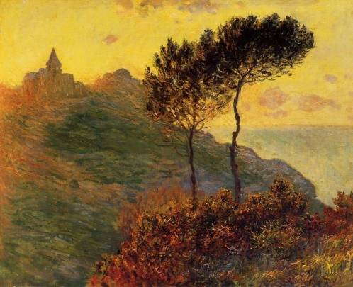 Claude-Monet-Church-at-Varengeville-against-the-Sunset-Oil-Painting